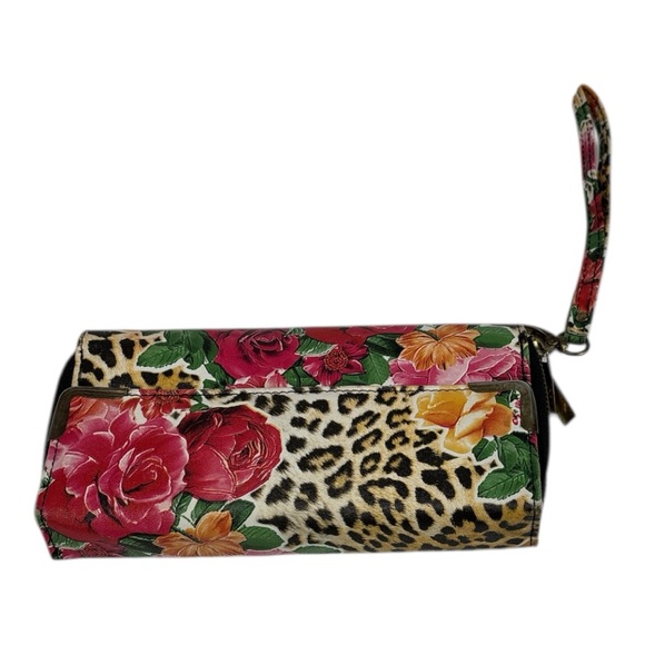 Floral and Leopard Print mobwife baddie aesthetic Clutch wallet wristlet - Picture 3 of 13